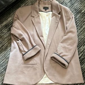 Topshop Taupe three quarter sleeve Blazer size 12